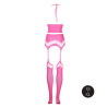 Ouch! Glow Ensemble Bustier Dos nu et Porte-Jarretelles 2 Pièces Rose Fluo
